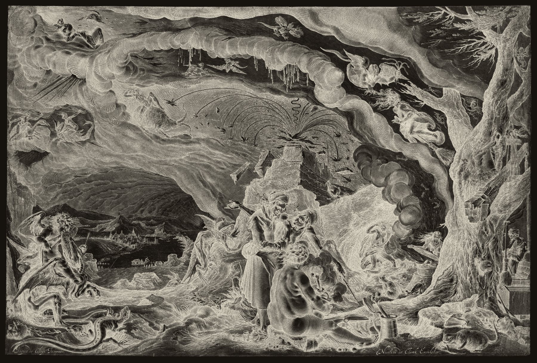 Witches Preparing for the Sabbath, Andries Stock, after Jacques de Gheyn II, ca. 1610